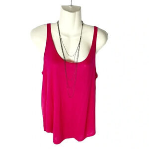 ZARA Basic Collection Scoop Neck Sleeves Tank Top Size Large, Color Hot Pink